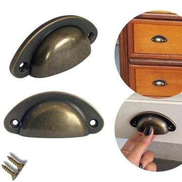 Imagem de Kit 12 Puxador de Gaveta, Armário, Móveis Modelo Concha - Compras Fáce