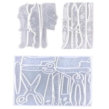 Imagem de Moldes de silicone HyZaphix, 13 peças, Knife Dagger para bricolage