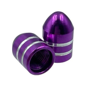 Imagem de Tampa Valvula Alum. Bike Carro Moto Bico Pneu Par Violeta - BIKE STILO