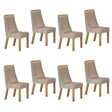 Imagem de Conjunto 8 Cadeiras para Sala de Jantar Dora Bege