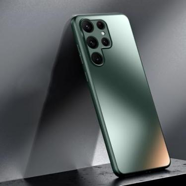 Imagem de Capa de silicone luxuosa com glitter para Samsung Galaxy S24 S23 S22 Ultra Plus, capa protetora fosca fosca para celular (para S22/verde)