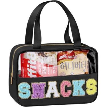 Imagem de Bolsa de lanche TESAFNG Chenille Letter Clear, bolsa de maquiagem impe
