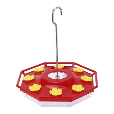 Imagem de QANYEGN Alimentador de beija -flor, 16 onças de alimentação de pássaros à prova de vazamento, alimentador de beija -flor de plástico com 8 portas de alimentação para o jardim exter