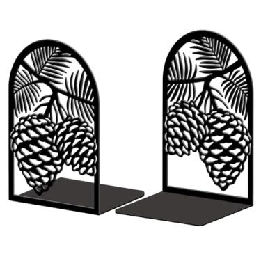 Imagem de Peacoblue Suportes de livros de metal para prateleiras, tampas de livros de estudo resistentes decorativas modernas para escritório, mesa, prateleira, sala 13,5 x 10,9 x 19,8 cm de ferro fundido