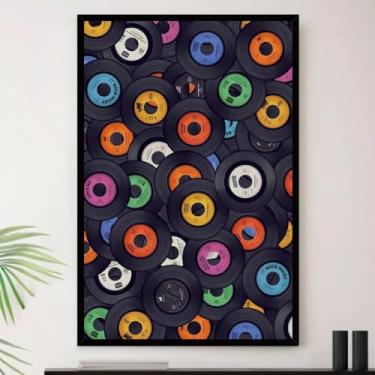 Imagem de Genérico, Quadro Disco Vinil Musica Retro Decorativo A3 35x45cm