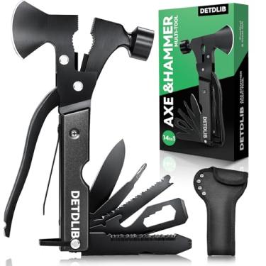 Imagem de Presentes de Natal, machado multifuncional 15 em 1, presentes de aniversário masculinos legais para pai, marido, namorado, essencial para acampamento, caminhada, meias para homens que têm tudo, preto
