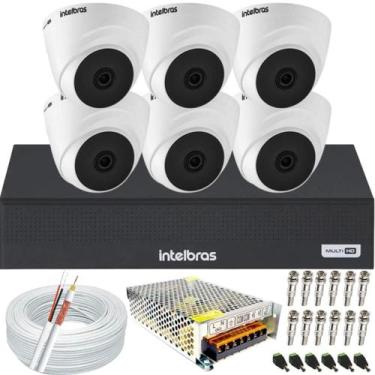 Imagem de Kit 6 Câmeras de Segurança intelbras Infravermelho Dome Full Hd Dvr Mh