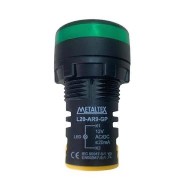 Imagem de L20-AR9-GP - Sinaleiro Led 22mm - 12VCC - Verde - Metaltex