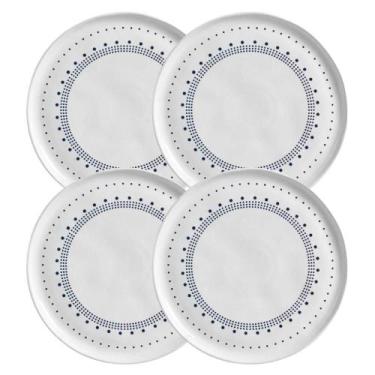 Imagem de Jogo 4 Pratos Rasos Cerâmica 27,5cm Porto Brasil Louça Artesanal Mesa 