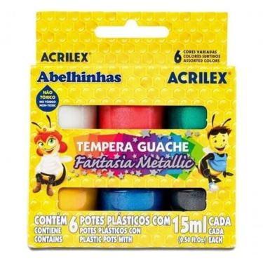 Imagem de Tinta Tempera Guache Fantasia Metallic - 6 Cores - Acrilex -
