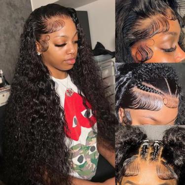 Imagem de Perucas frontais de renda Simeider Deep Wave 71 cm Cabelo humano 200% 