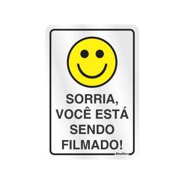 Imagem de Placa de alumínio sorria você esta sendo filmado 150AI Sinalize