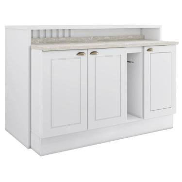 Imagem de Kit Ilha Gourmet com Balcões 80cm, 40cm e Porta Toalha Americana - Móveis Henn