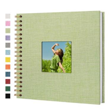 Imagem de Álbum de fotos de álbum de recortes Yopih 25x25 cm Capa de linho