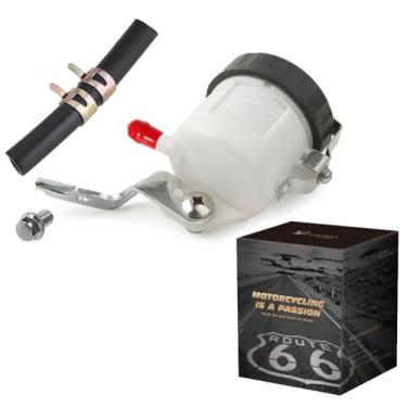 Imagem de Tanque de bomba de freio do cilindro mestre do freio do freio dianteiro da motocicleta copo de óleo reservatório com suporte peça de reposição compatível com Suzuki GSXR 600 1997-2005 GSXR 750 2000