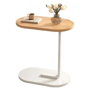 Imagem de Mesa de Centro Oval Industrial｜Design Robusto e Estiloso para seu Cantinho do Sofá(Branco)