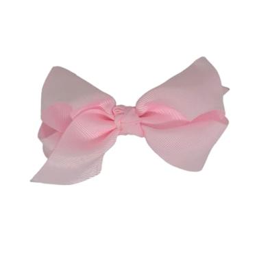 Imagem de Laço Boutique Infantil Tamanho P 7x3 Cm em Gorgorão com Presilha Bico de Pato e Diversas Cores (Rosa Bebe)