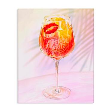 Imagem de Stupell Industries Arte de parede em tela retrô e tropical Aperol Spritz, design de Ziwei Li, 20 x 16