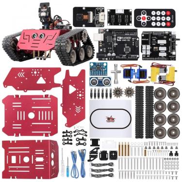 Imagem de Kit de Construção Carro Robô Inteligente com Controle Remoto e Câmera para Crianças de 13 Anos ou Mais, ELEGOO, Vermelho