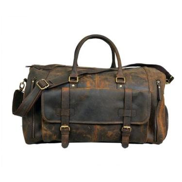Imagem de Bolsa de Viagem de Couro Feito por Artesãos, C CUERO, Marrom