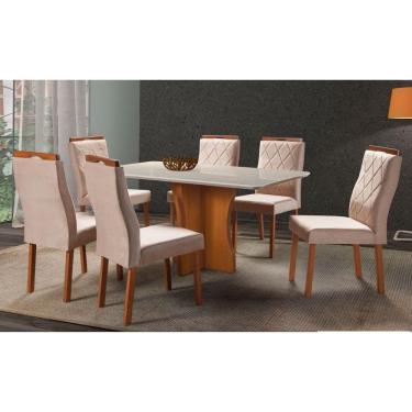 Imagem de Sala de Jantar Completa com 6 Cadeiras MDF Laminado 1,60x0,90m - Bella - Art Salas
