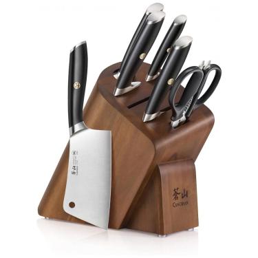 Imagem de Conjunto de Facas em Aço Alemão com Bloco de Bancada, 7 Peças, Cangshan L Series 1027112, Preto