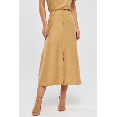 Imagem de Saia Midi PKS Risca Bege, P