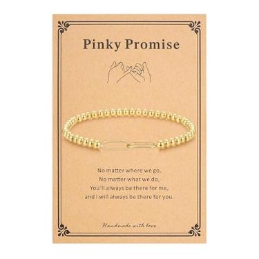 Imagem de morniface Pulseira feminina com contas banhadas a ouro 14 K, pulseira elástica com pingentes de ouro, delicada pulseira elástica feita à mão, joias de ouro modernas, presente, Medium, Aço inoxidável