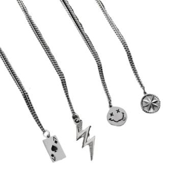 Imagem de Colar Masculino de Aço Inoxidável – Pingente Resistente à Ferrugem, Hipoalergênico e Prateado (Não aplicável)