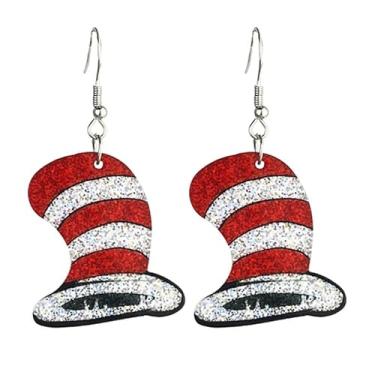 Imagem de Brincos de professores coloridos para mulheres, desenhos animados, animais, acrílico, glitter, gato, rato, livro, chapéu, arco-íris, brincos de maçã, brincos de formatura, dia do professor, presentes