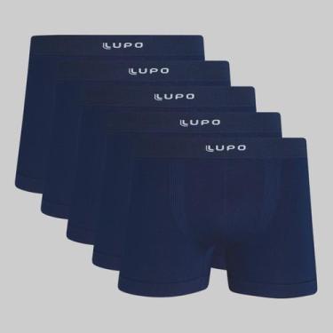Imagem de Kit 5 Cuecas Lupo Boxer Micromodal Sem Costura 00661, Azul marinho, XG
