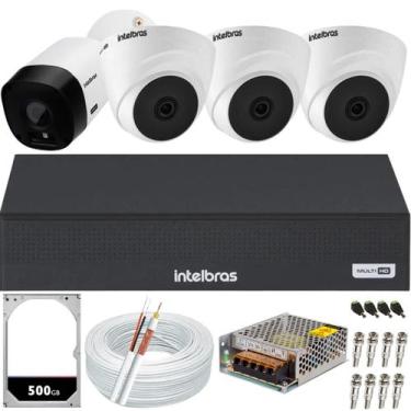 Imagem de Kit Cftv 4 Câmeras Multi Hd 1120 Dvr Intelbras Mhdx 1104c