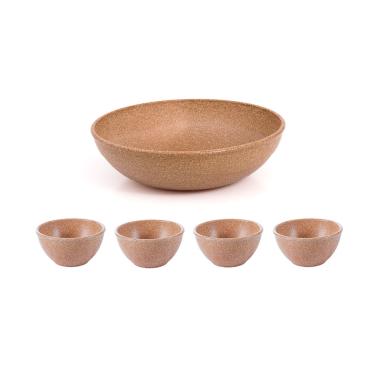 Imagem de Tigela Cumbuca Jogo Sobremesa Saladeira ECO Cerejeira 5un