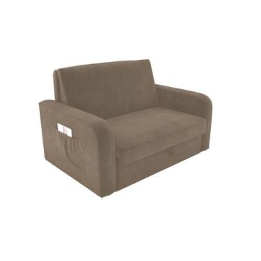 Imagem de Sofá Cama 2 lugares Compacto com Baú 145 Larg Daiane Matrix, VELUDO CA