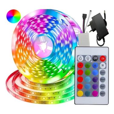 Imagem de Fita Led Rgb 5M 5050 + Fonte + Controle 1 127/220V