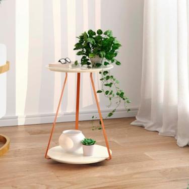 Imagem de Mesinha Lateral Centro Sala de Canto Sofá Mesa Apoio Decorativa 47 cm em MDF(OFF WHITE)