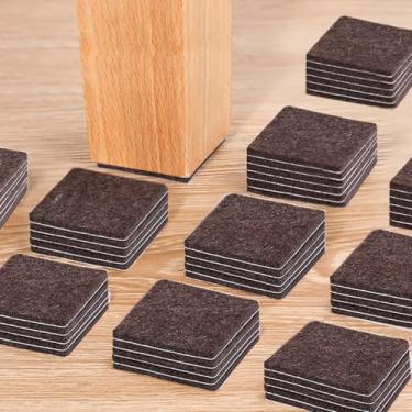Imagem de 10 peças de almofadas de móveis antiderrapantes marrons autoadesivas pés de borracha antiderrapantes protetores de piso de móveis almofada quadrada (8 cm)