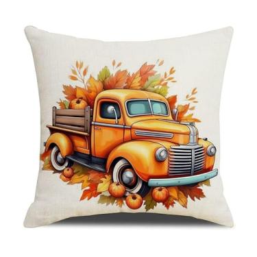 Imagem de 1 pacote com 1 capa decorativa para almofada decorativa para casa sala de estar cama sofá carro algodão linho linho quadrado 45 x 45 cm