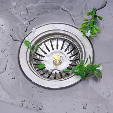 Imagem de 1 peça filtro de pia de aço inoxidável ralo de banho filtro de malha esgoto ralo de piso filtros de resíduos acessórios de pia de banheiro, amarelo prateado, 7,8 * 5,5 cm