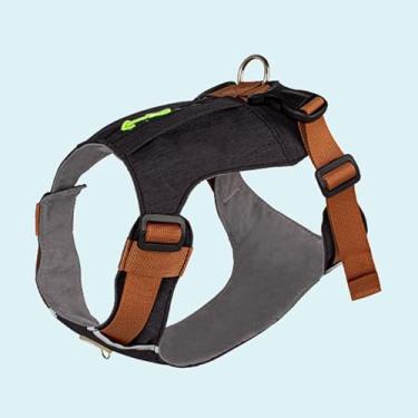 Imagem de Peitoral para cães sem puxão com 2 clipes de coleira, acolchoado macio ajustável, colete Oxford refletivo para animais de estimação sem estrangulamento com alça de controle fácil para cães grandes