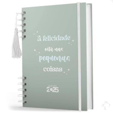 Imagem de Agenda Coleção Frases Felicidade Cor Verde Com Capa Dura
