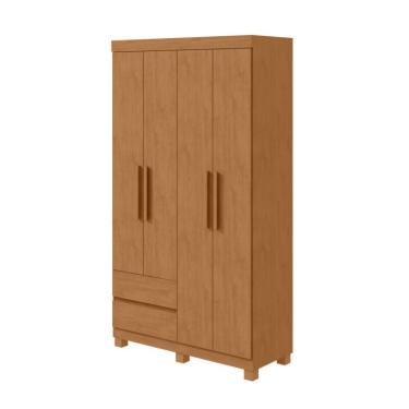 Imagem de Guarda-Roupa Casal Zeus com Pés 4 Portas 2 Gavetas Amêndoa