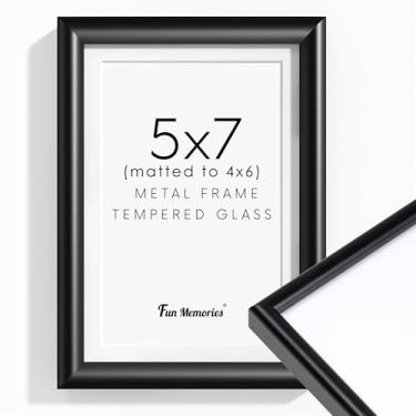 Imagem de Fun Memories Porta-retrato 12 x 18 cm, moldura preta 13 x 18 cm, molduras de alumínio de alta qualidade 12 x 18 cm, molduras de 12 x 18 cm com vidro real e foscas para 10 x 15 cm, 1 pacote com 10 x 15