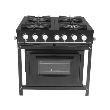 Imagem de Fogão A Gás Bravo Multicores 4 Bocas Com Forno Br4bf - Venâncio Preto Preto