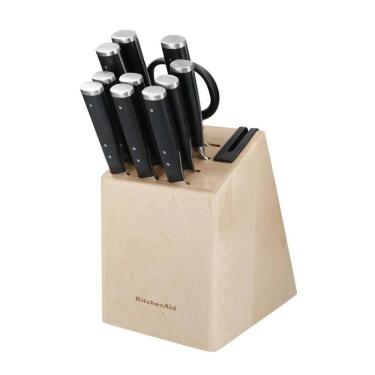 Imagem de Conjunto Facas Forjadas Com Cepo Afiador 12 Pçs Kitchenaid