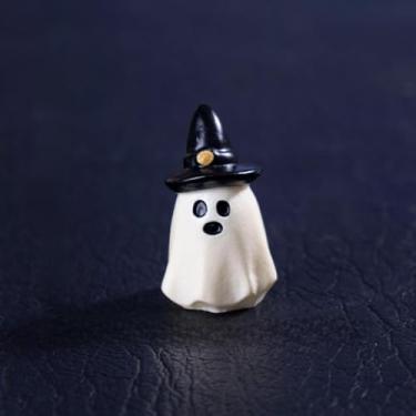 Imagem de 1 miniatura, enfeites de fantasma de Halloween, mini figuras de paisagem para jardins de fadas, terrários, decoração de mesa e festa, fantasma branco, pequeno