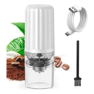 Imagem de Moedor Elétrico Café Portátil Ajuste Moagem Múltipla Usb Cor Branco - 