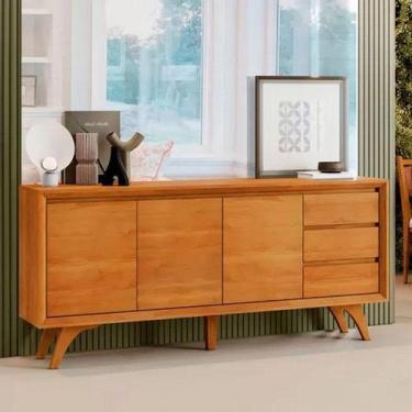 Imagem de Buffet Piazza 3 Portas Pés de Madeira Maciça Naturalle Mavaular