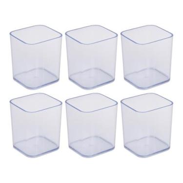Imagem de Kit 6 Porta objetos caneta multiuso acrílico Cristal transparente - De