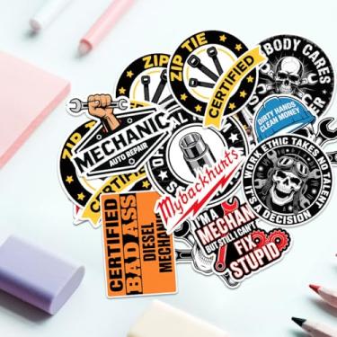 Imagem de 10 adesivos engraçados de mecânico, citações e frases de humor para reparo de automóveis e mecânicos a diesel, decalques de vinil à prova d'água para laptop, caixa de ferramentas, capacete, garrafa de